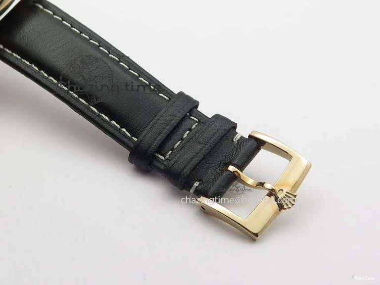 MiroTime 0209 Cozy Cellini Date RG Rose Gold Dial Stick Markers On Black Leather Strap A 3873